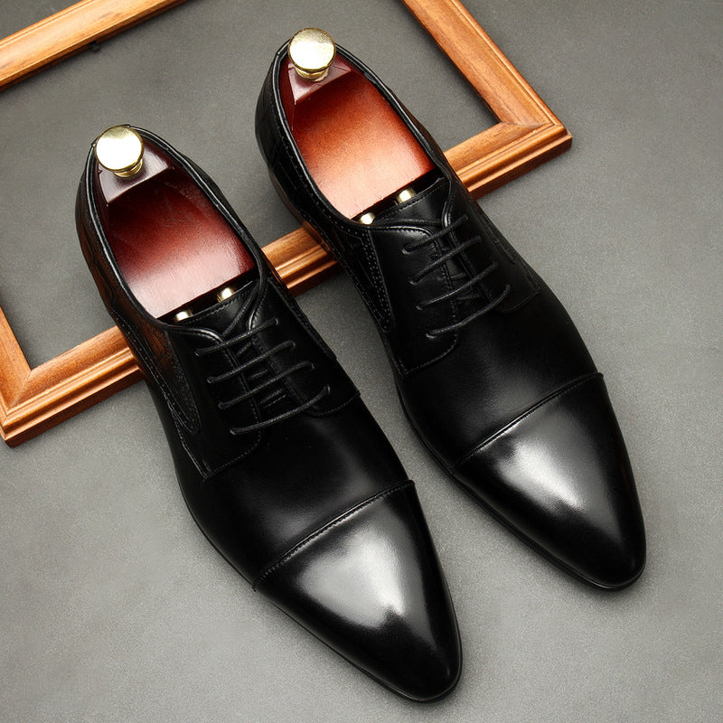 European Version Of Men's Shoes 2-joint Formal Leather Shoes