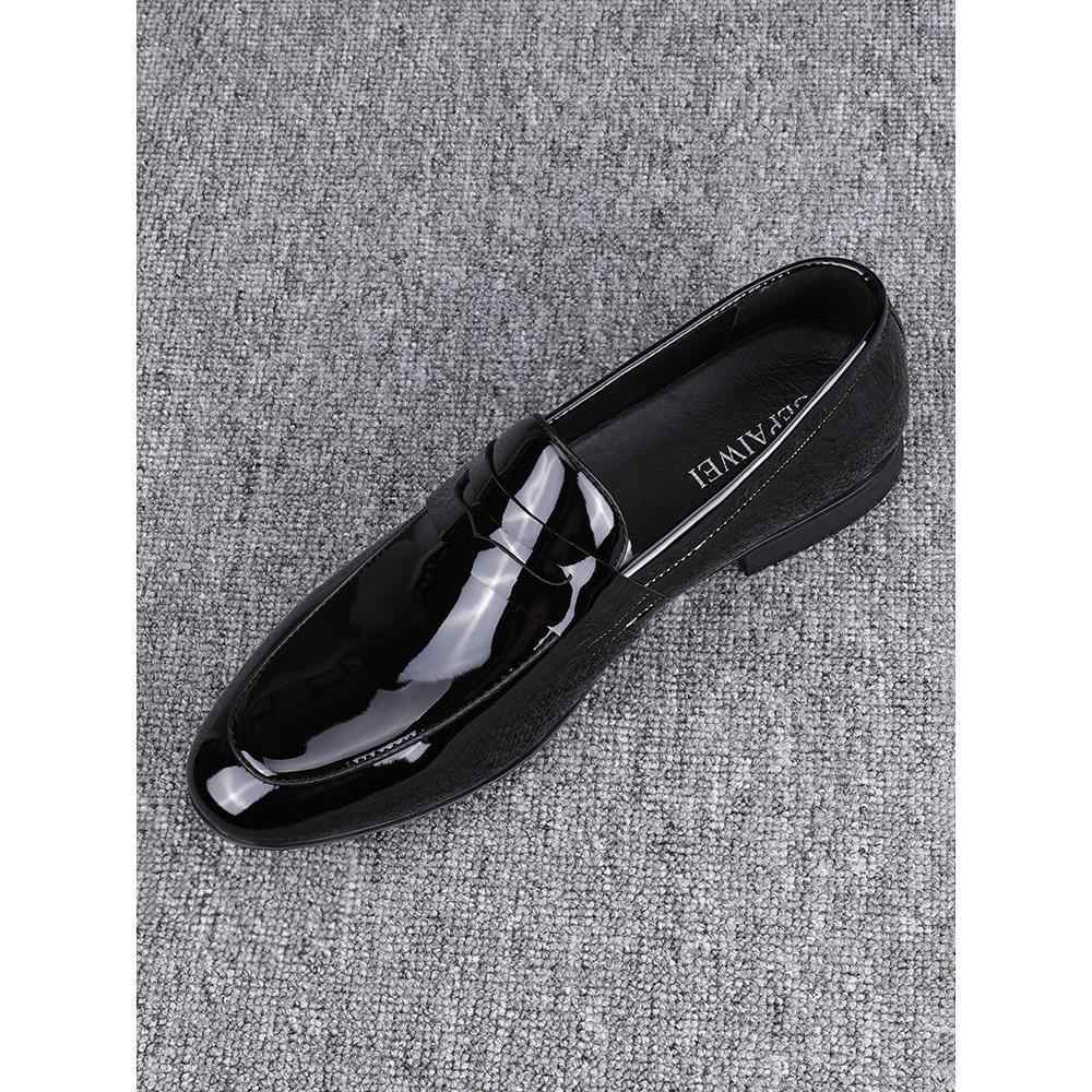 Glossy Slip-on Casual Breathable Business Formal Wear Leather Shoes