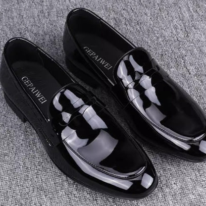 Glossy Slip-on Casual Breathable Business Formal Wear Leather Shoes